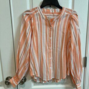 a new day Puffy Sleeve Button Up Blouse NWOT